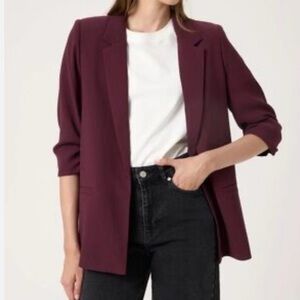 Jules & Leopold — Burgundy Blazer Modern Tailored Coat — Size L — NWT